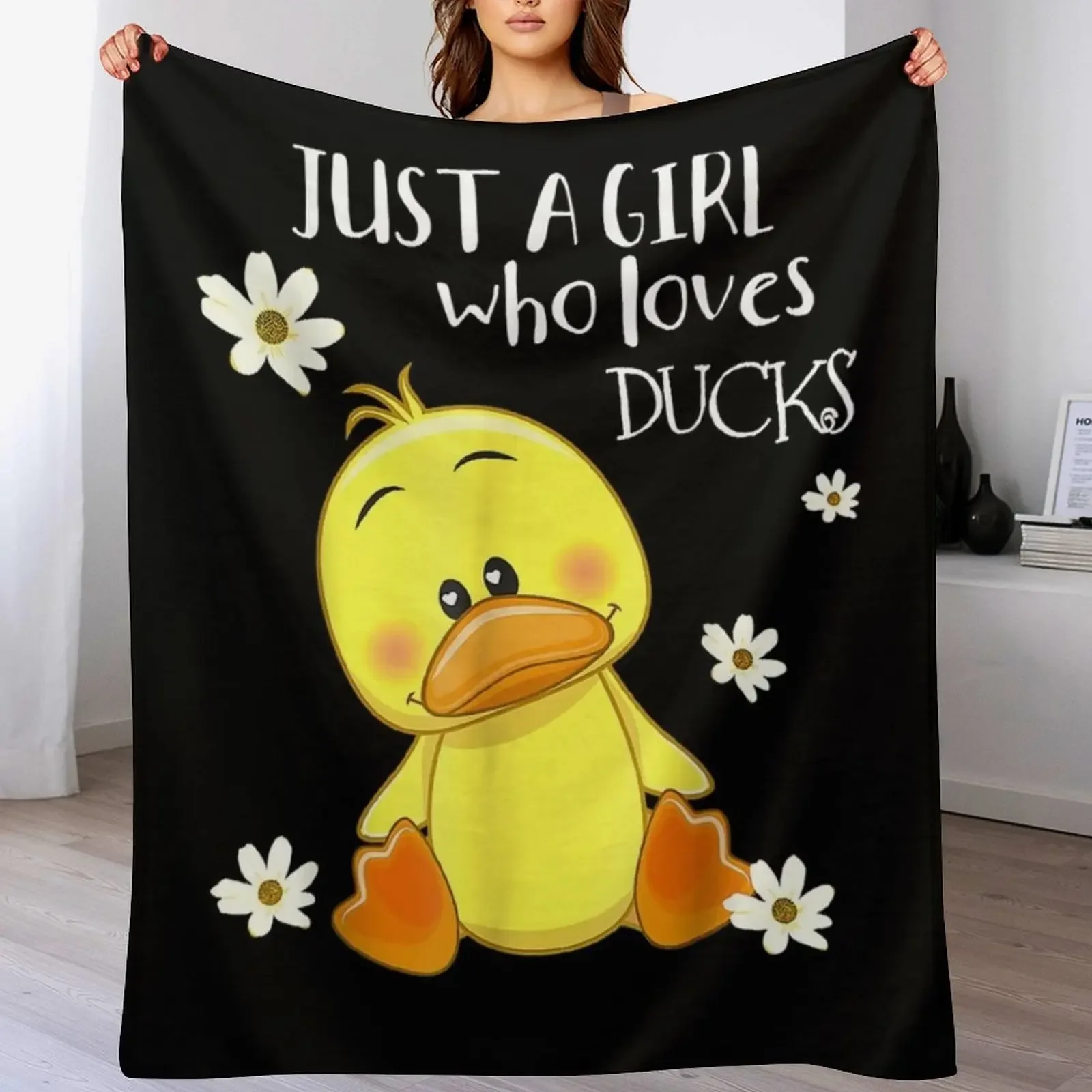 

Just A Girl Who Loves Ducks Cute Duck Lover Owner Gift Throw Blanket Soft Warm Blanket Gift for Grandparents
