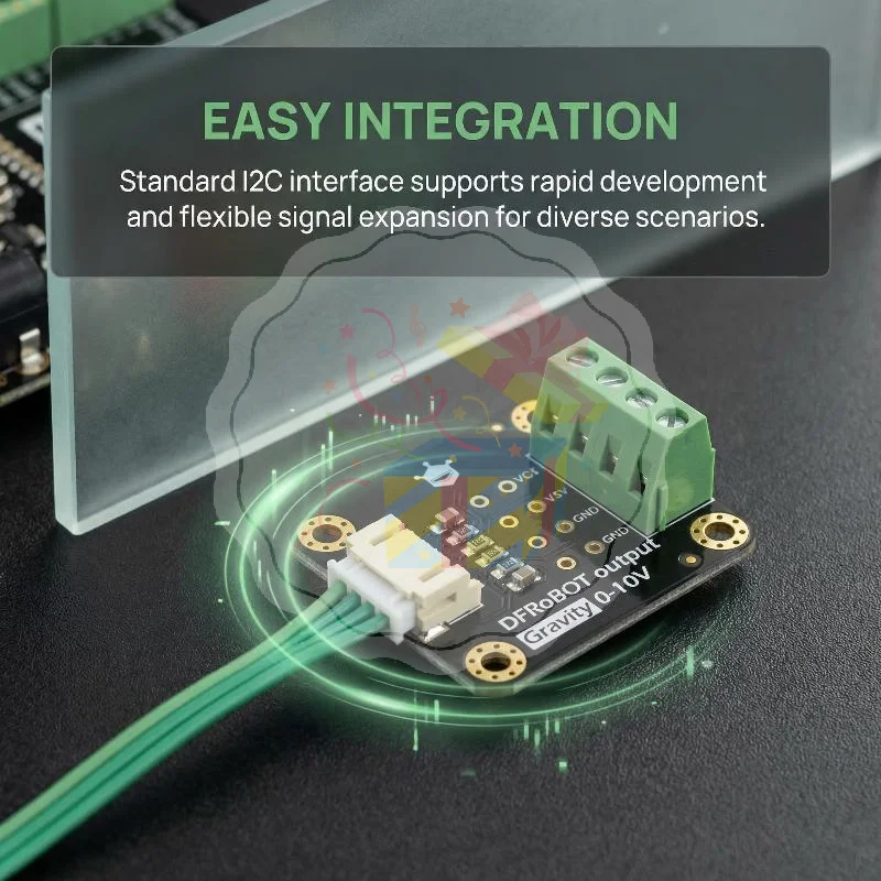 Dual Channel 0 to 10V Voltage Module with I2C Interface High Safety for PLC Instrumentation Control