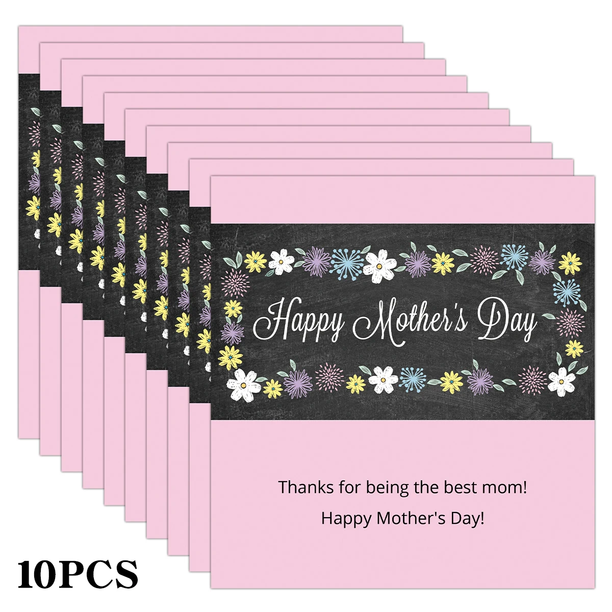 10pcs/set Happy Mother's Day Candy Chocolate Thanks Label Wrappers Stickers, Self-adhesive Stickers For Mother Birthdays Gifts