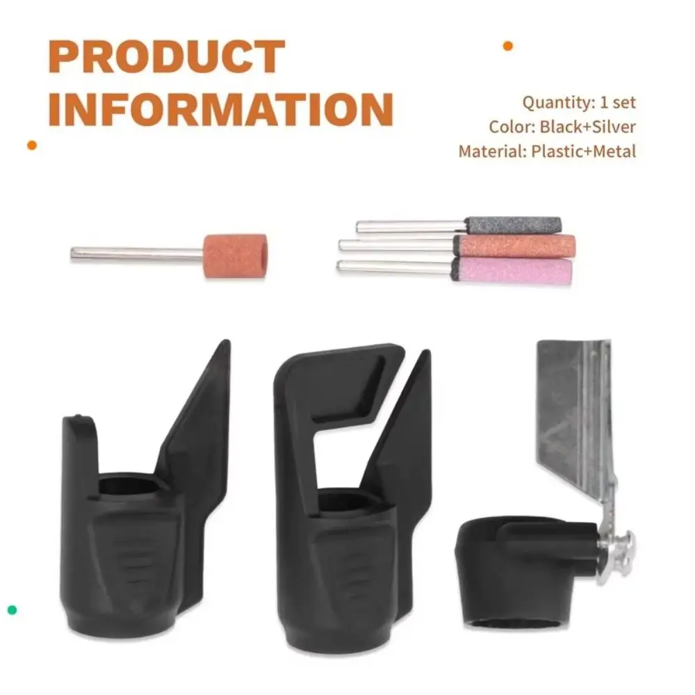 6pcs Metal Accessories Chainsaw Sharpening Kit Adjustable Sharpening Angle Grinding Stone Chainsaw Sharpening Attachment Kit