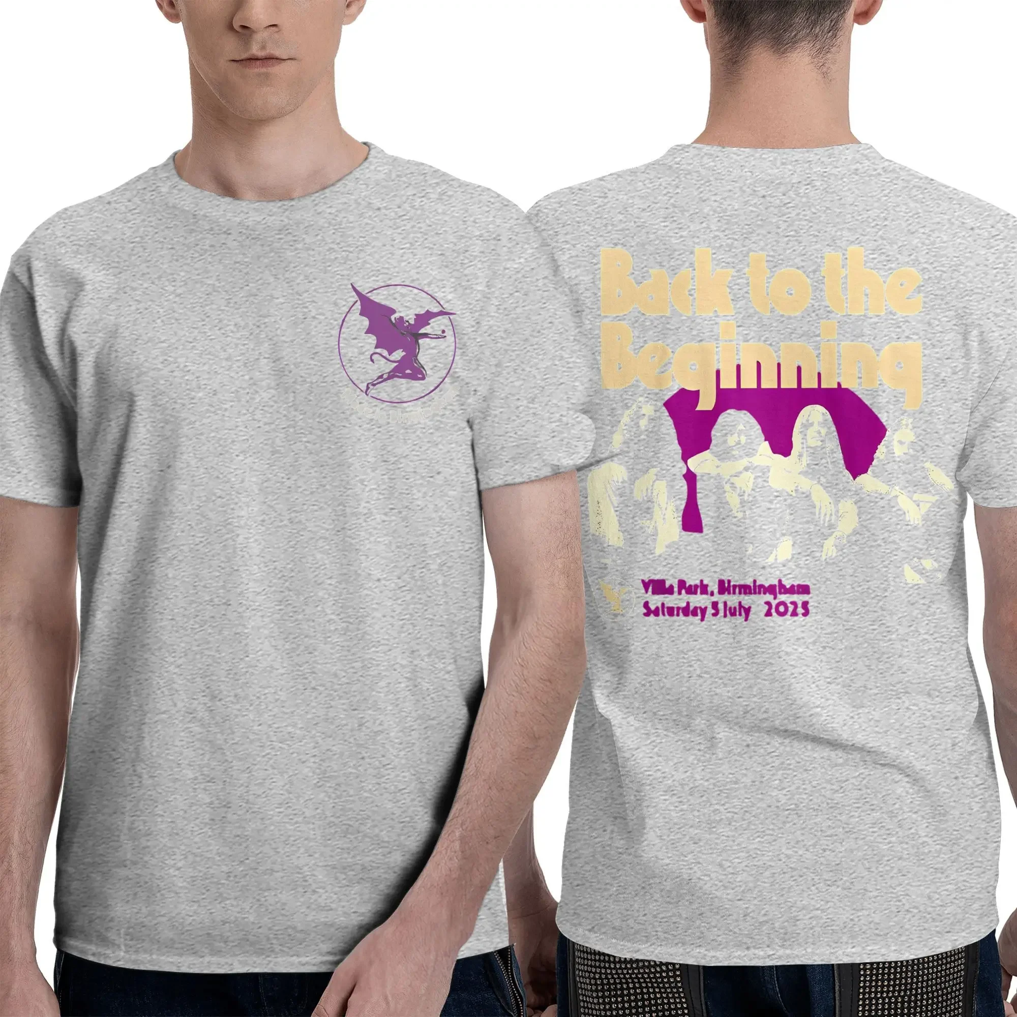 السبت الأسود العودة إلى بداية روك باند 2025 الرجال النساء تي شيرت ميرش مضحك تيز تي شيرت 100% القطن ملابس الكبار