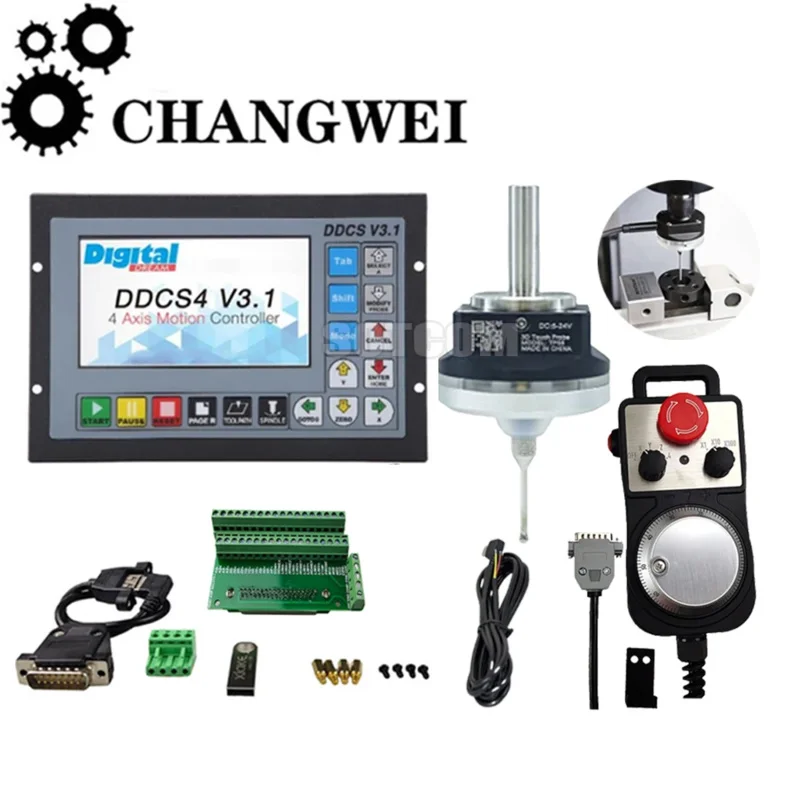 Ddcsv3.1 Engraving Machine 3-axis 4-axis Offline Controller With Tp06 Anti-roll 3d Touch Probe Edge Finder Compatible With Mach3