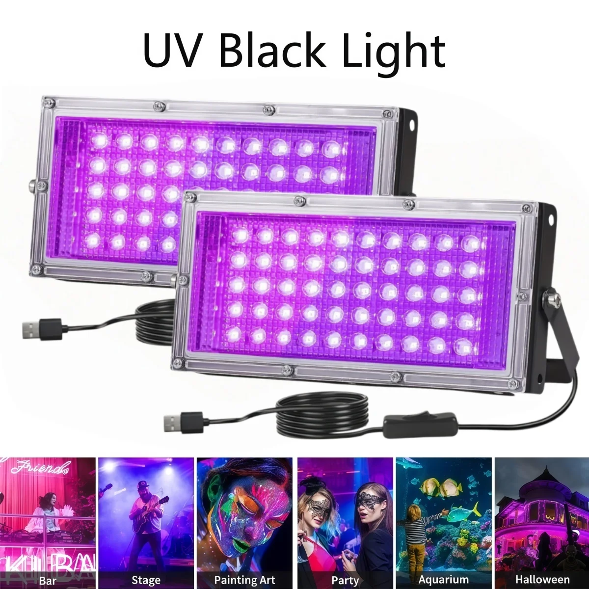 

395nm 400nm Led UV Floodlight 5V Ultraviolet Stage Lamp LEDStage Blacklight Disco Party Stage Backlight