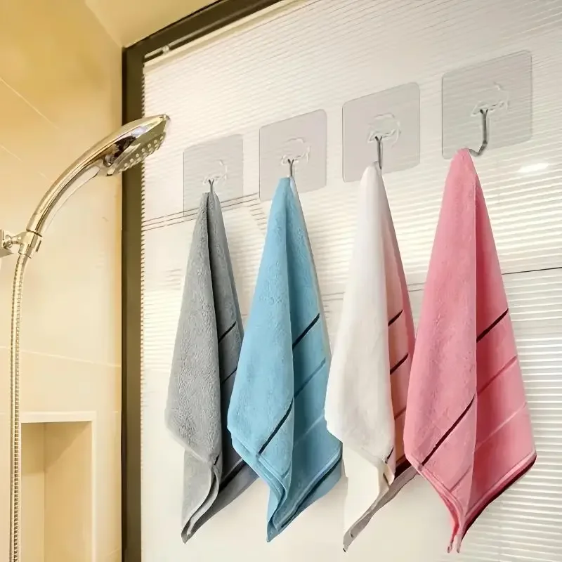 Self-adhesive Adhesive wall Hanging hooks Heavy Duty Transparent Seamless Hooks Keys Bathroom Shower Outdoor Kitchen Door Home image 4