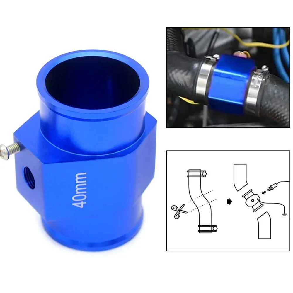 Adaptador de Sensor de calibre de temperatura de agua de aluminio, manguera de radiador Universal, tubo de junta para medición de temperatura,