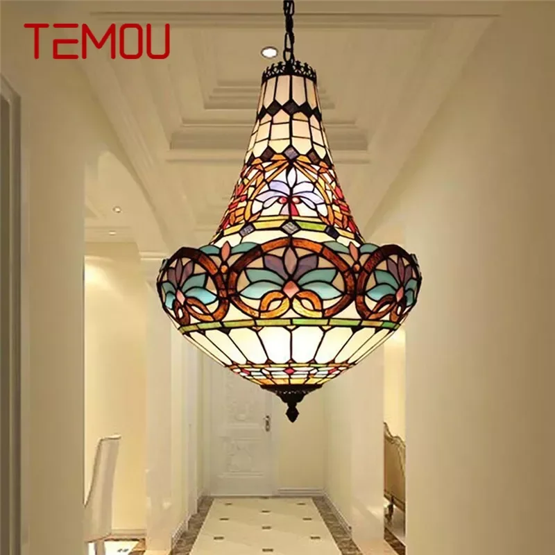 temou tiffany lampada pingente de vidro lustre vintage para restaurante quarto cafeteria bar villa corredor cor europeia 01