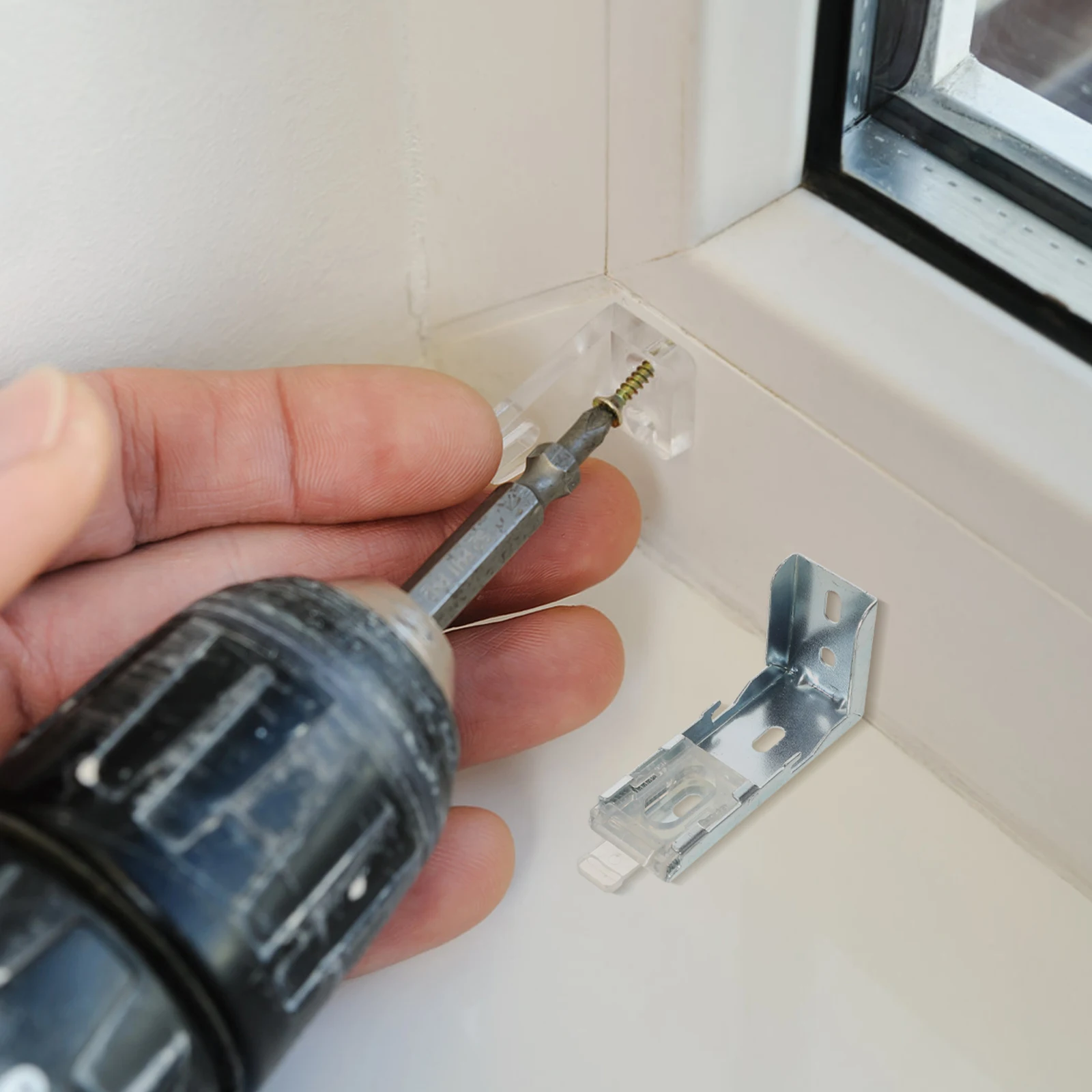 ブラインド取り付けクリップ ヘビーデューティーアルミニウム合金 縦型ブラインドバランス取り付け用 寝室 リビングルーム オフィス窓スクリーン