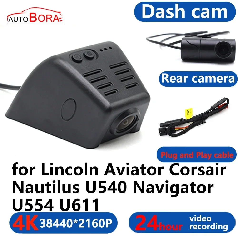 

AutoBora 4K Wifi 3840*2160 Car DVR Dash Cam Camera 24H Video for Lincoln Aviator Corsair Nautilus U540 Navigator U554 U611