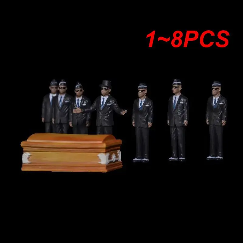 1~8PCS High Simulation Ghana Funeral Coffin Perfect Gift Plastic Model Exquisite Workmanship Collectible Item Car Decor