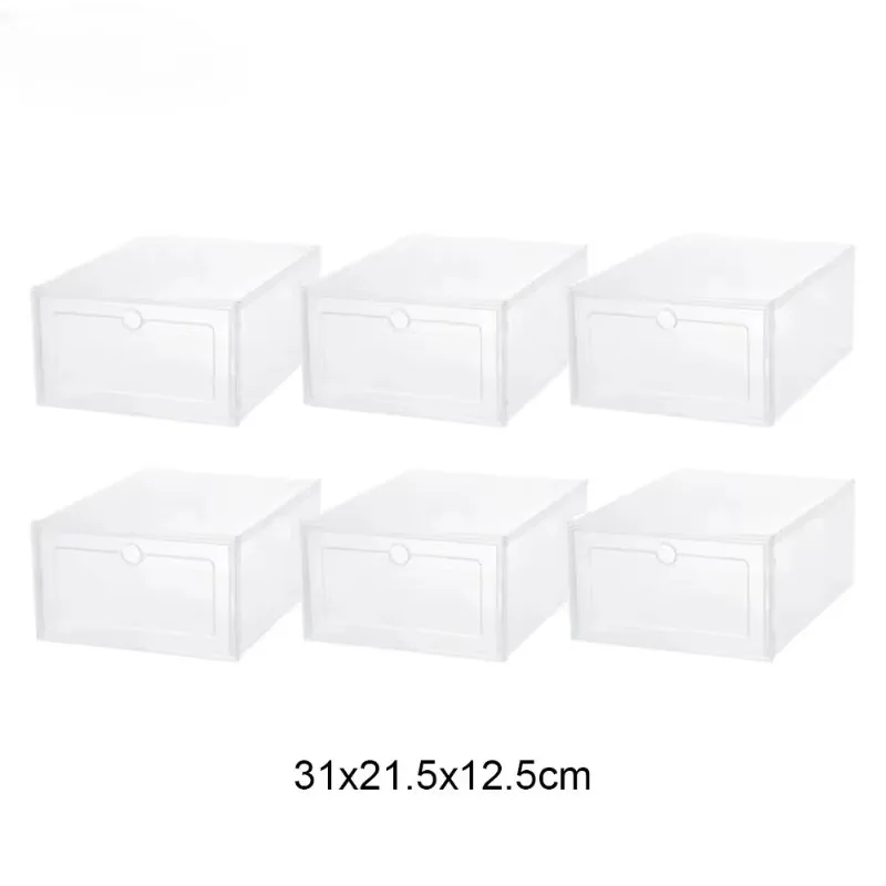 Shoe Organizer Storage Box Transparent Plastic Drawer Type Home Rack Shoe Cabinet Dustproof Stackable Box Home Accessories