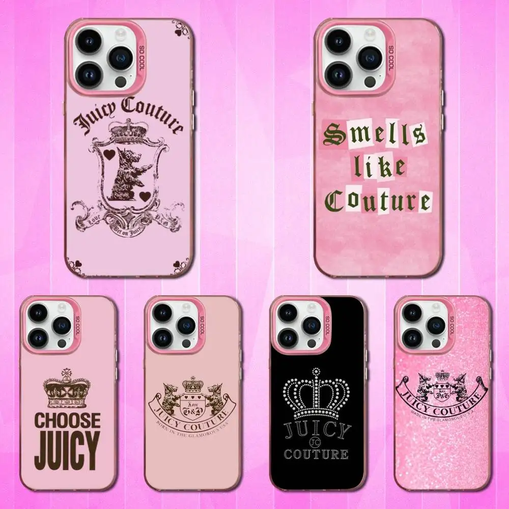

Pink Art J-JUICY C-Couture Phone Case For iPhone 16,15,14,13,12,11,Mini,Pro,SE,MAX Pink Matte Silicone Cover