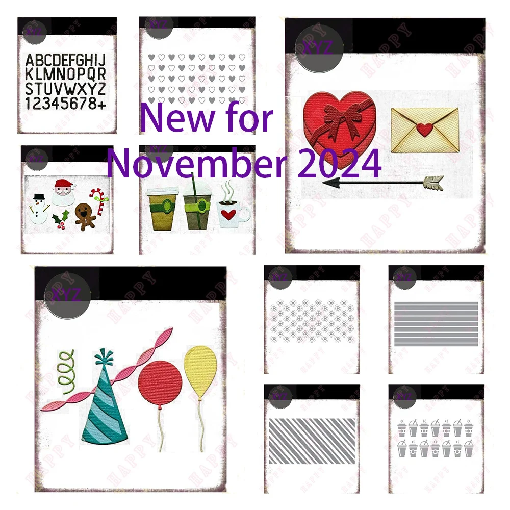 

2024 New Love Notes Sidekick Dies Metal Craft Cutting Die DIY Scrapbooking Cups Mold Craft Decoration Greeting Card Handmade