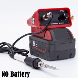 OLED T12 Cordless Soldering Iron Station For Milwaukee 18V Li-ion Battery for DIY Repair(Battery not included)