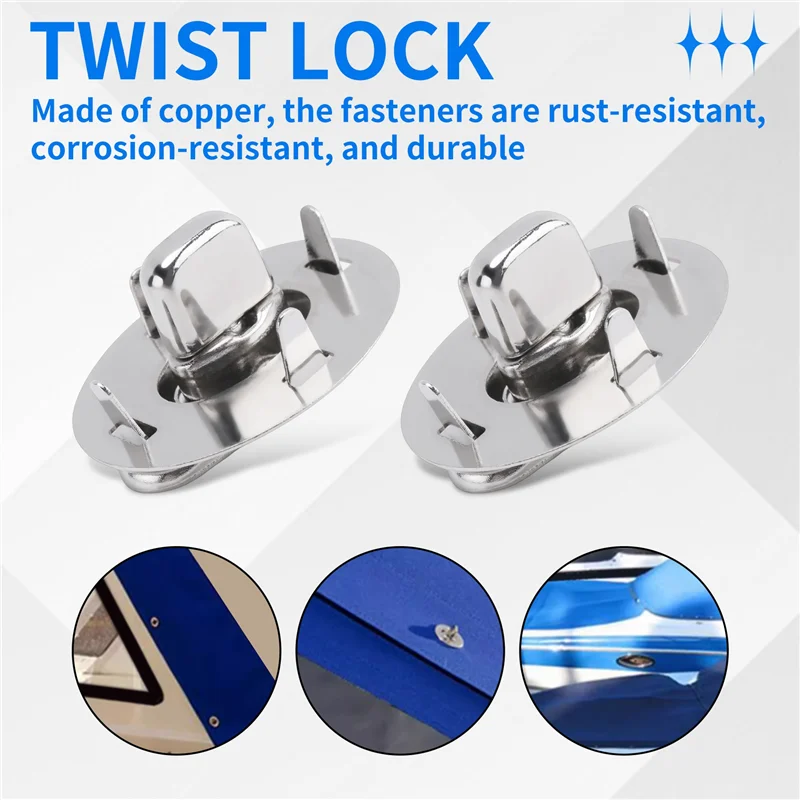 

A21F-10 Piece Twist Lock Common Sense Fastener For Boats, Sailboats, Rvs, Dinghies And Caravans