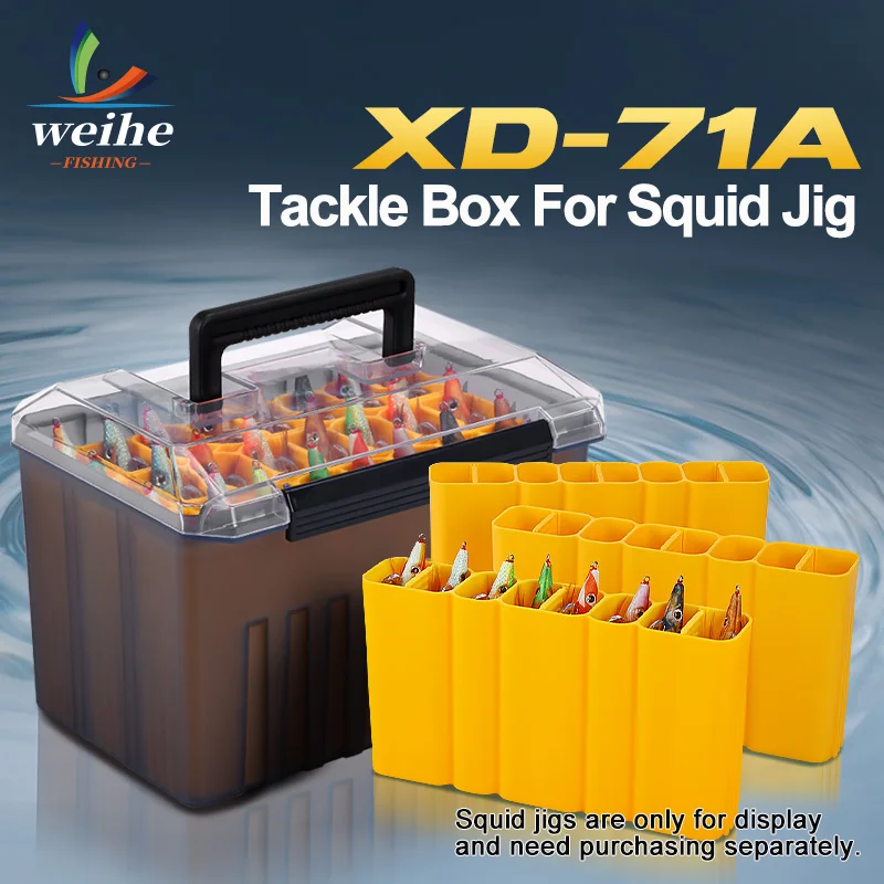WEIHE XD71 Tragbare Holz-Garnelenbox Tintenfisch-Köderbox ABS+PP Köder-Angelzubehör