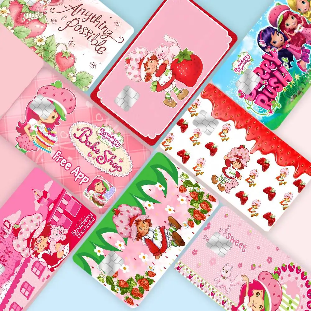 Strawberry Shortcake Anime Spend or Save Funny Shell On Off Ultra Thin No Fade Sticker Skin Cover Film for Debit Credit Card