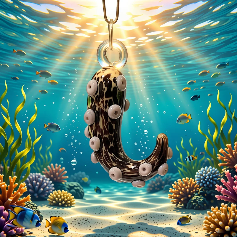 

Cute Octopus Claw Glass Pendant Mini Squid Tentacle Charm DIY Handmade Craft Supplies Perfect Holiday Gift For Aquarium Lovers