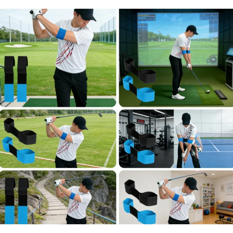1PC Professional Elastic Golf Swing Trainer Arm Band, Golf Swing Gesture Corrector For Men Women Beginners