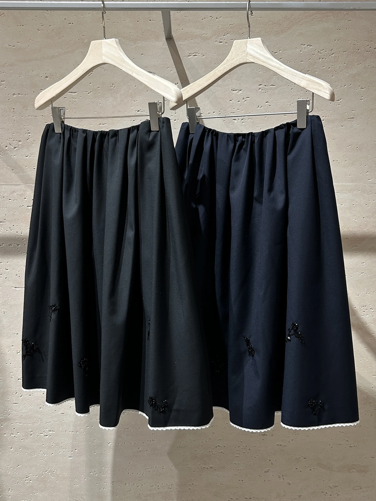 

Юбка Hebe Sle A-Line, женская повседневная юбка с высокой талией, облегающая, струящаяся, с бисером, весенне-осенний сезон, новое поступление