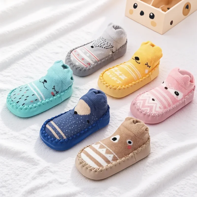

Baby Socks Non Slip Rubber Sole Soft Infant Socks for Newborn Toddler 1 Pair Cute Animal Sock Shoes Walking Shoes for Boys Girls