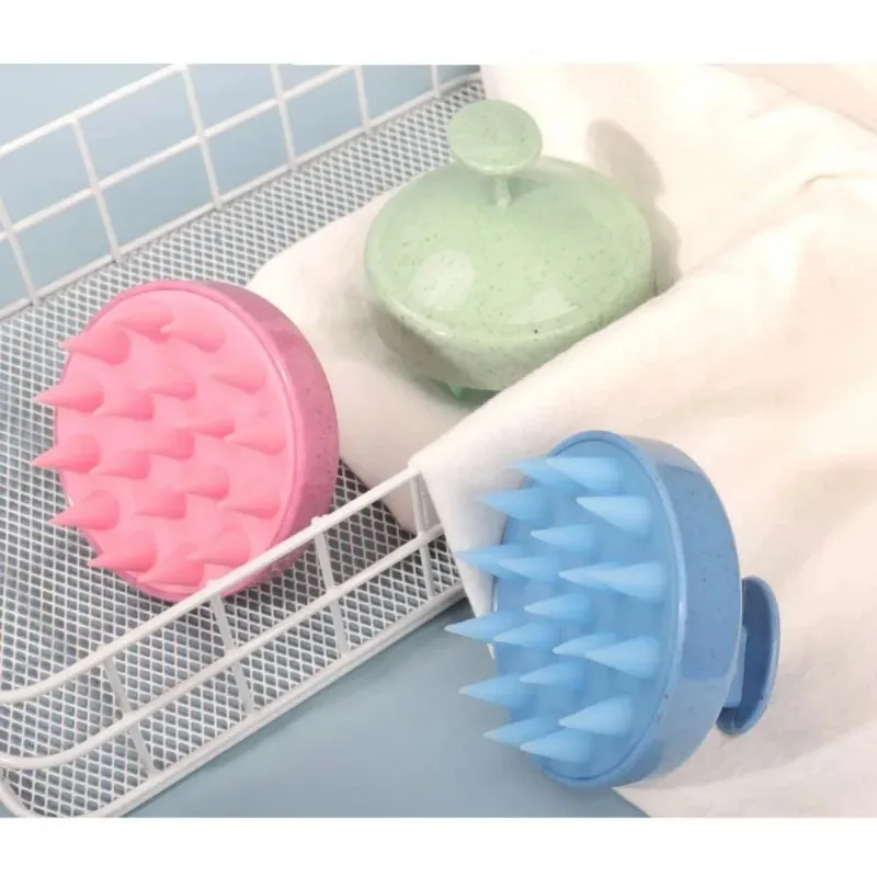 Multicolored Soft Wheat Straw Scalp Massage Brush - Perfect for Hair Cleansing, Exfoliation & Head Scrubbing，Scalp massage brush