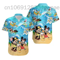 Mickey Mouse And Minnie Mouse Hawaiian Shirts Men's Women's Casual Short Sleeve Beach Shirts Disney Hawaiian Shirts Party Tops