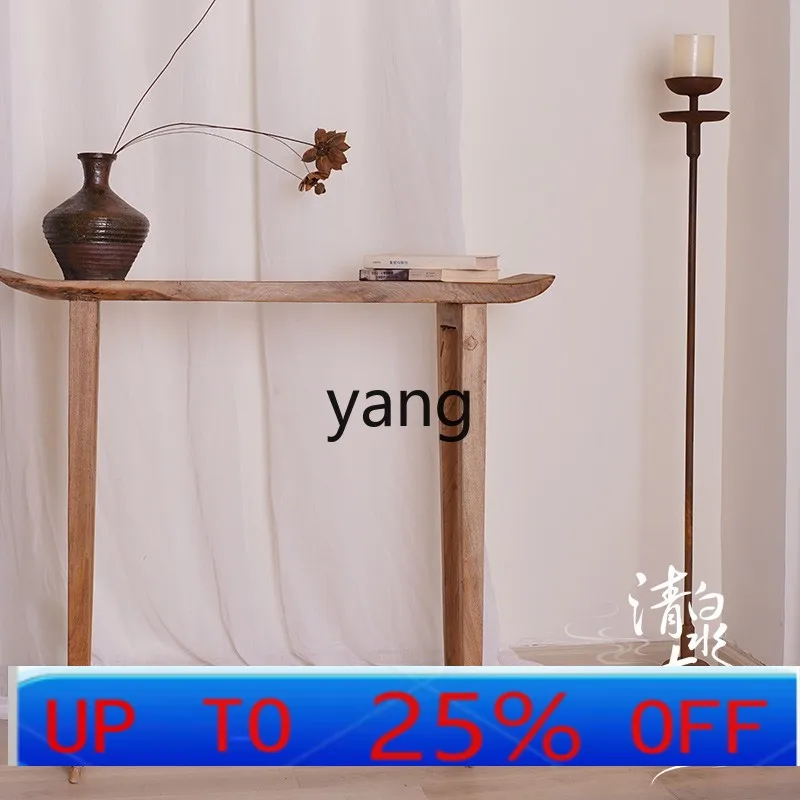 LH  Chinese solid wood simple entry foyer strip case table log strip several