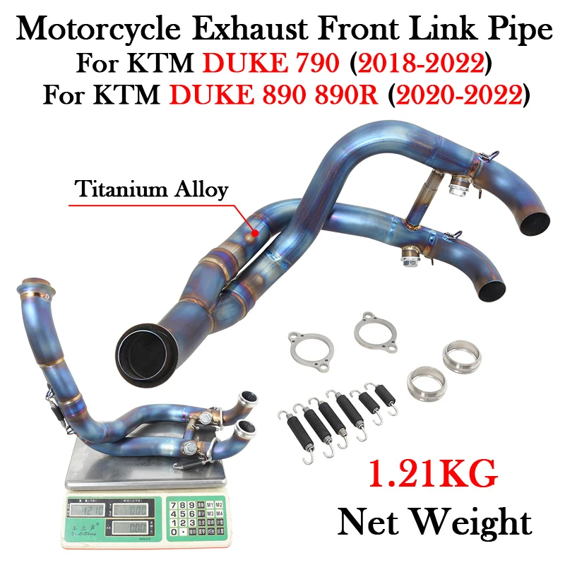 For KTM DUKE790 DUKE890 DUKE 790 890 890R 2018 - 2022 Motorcycle Titanium Alloy Exhaust Front Link Pipe Modify Escape Moto Tube