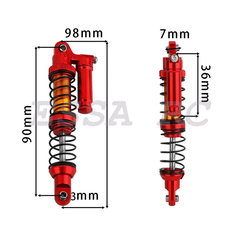 4 قطعة 90 مللي متر الألومنيوم الجبهة مانع الصدمات الخلفي النفط المثبط ل 1/10 TRAXXAS Mini Maxx Monster Trucks RC ترقية أجزاء #3