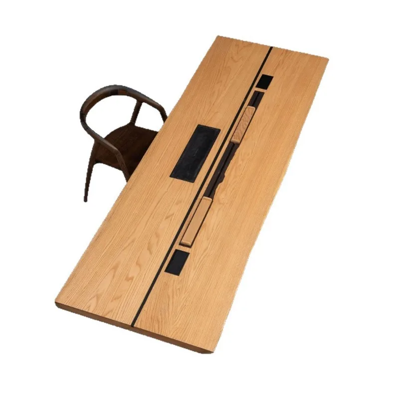 

Red oak reception large board tea table, designer living room dining room office meeting reception table