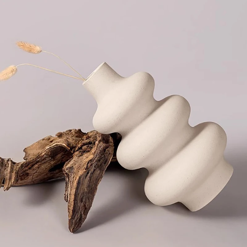 البلاستيك الأبيض زهرية غرفة المعيشة المنزلي تلفزيون خزانة الحلي الزخرفية زهرة الجدول الديكور الحرف 21.5*14.5 سنتيمتر #3