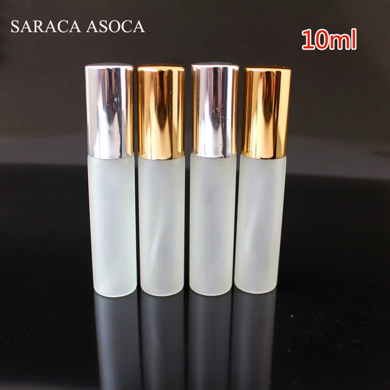 10Ml/Cc 100 Stks/partij Ijs Vorst Glazen Sproeier Spray Parfum Navulbare Flessen Aluminium Flessendoppen Strook En Glod Kleur