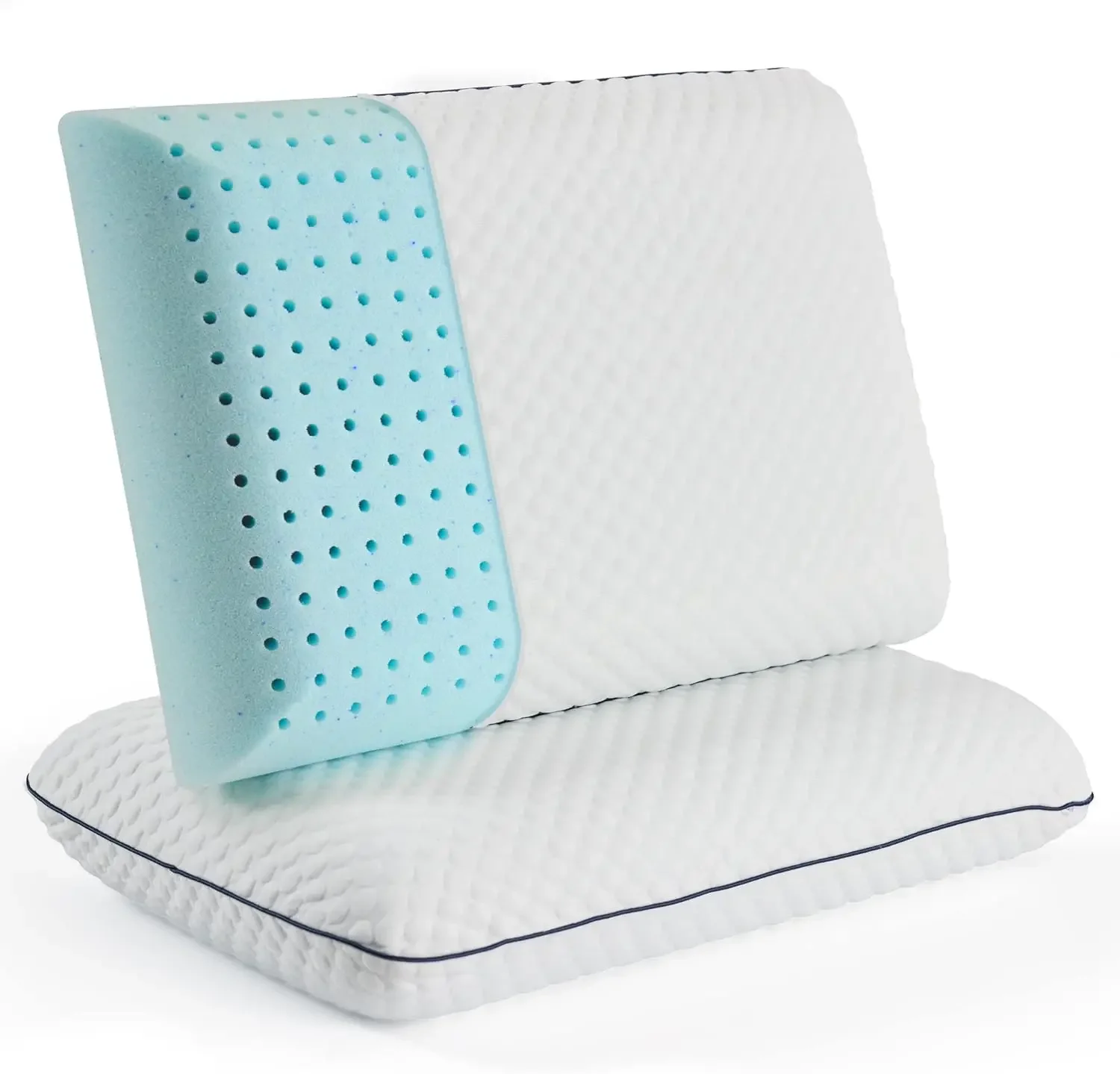 

WEEKENDER 2 Pack Gel Memory Foam Pillow – Set of Two Pillows - Ventilated Cooling Pillows – Removable, Machine Washable