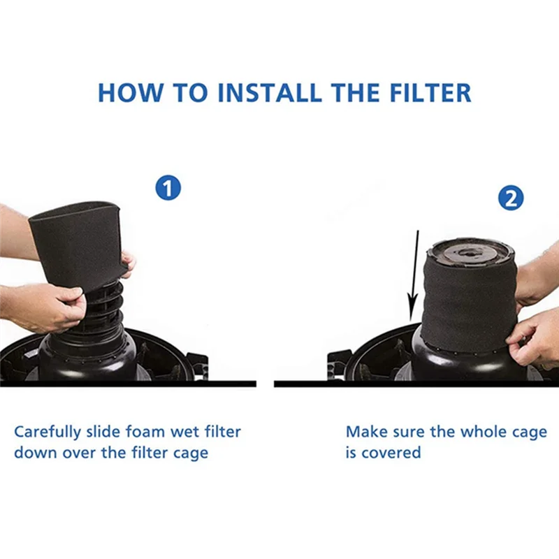 6 pacotes de filtros de substituição de espuma 90585 com manga de espuma VF2001 para aspirador de pó seco e molhado, peças de reposição 9058500