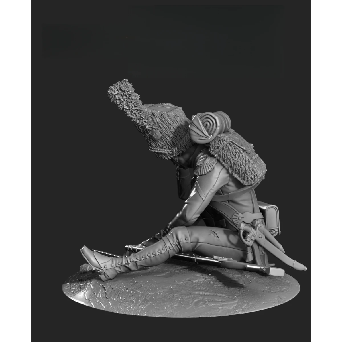 75MM 樹脂製未塗装モデルキット、軍事をテーマにしたフランス帝国衛兵負傷者榴弾兵未組立・未塗装 GK