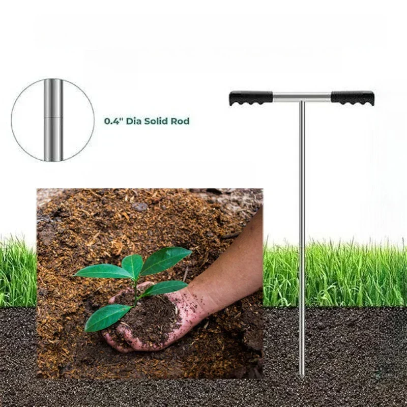 

Adjustable Handle Soil Detector Rod Tool for Locating Septic Tanks Underground Pipes Stainless Steel Soil Probe Metal Soil Probe