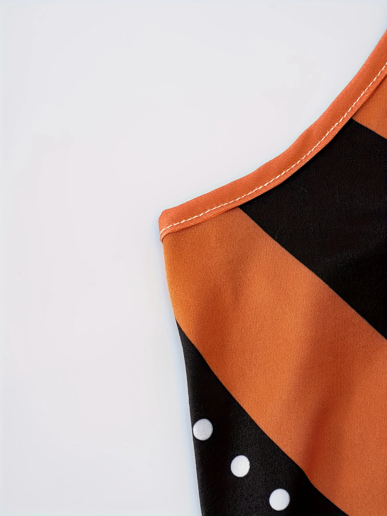 Summer Abstract Wave Orange White Black Polka Dot Women's Sleeveless Shift Dress Casual Vacation Midi Skater Dress for Women - view 5