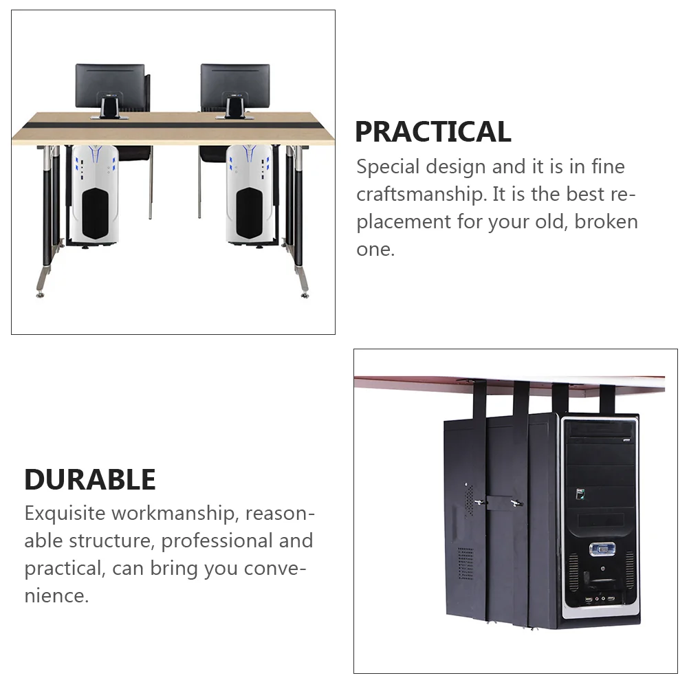 Imagem -05 - sob Desk pc Bracket Tower Mount Suporte Cpu Ajustável Aço Carbono Largura Ajustável