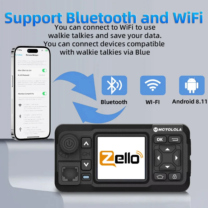 MOTOLOLA 4G أندرويد شبكة متنقلة راديو السيارة التغطية العالمية 5000 كجم دعوة العالمية Zello PoC راديو السيارة واي فاي بلوتوث لتحديد المواقع