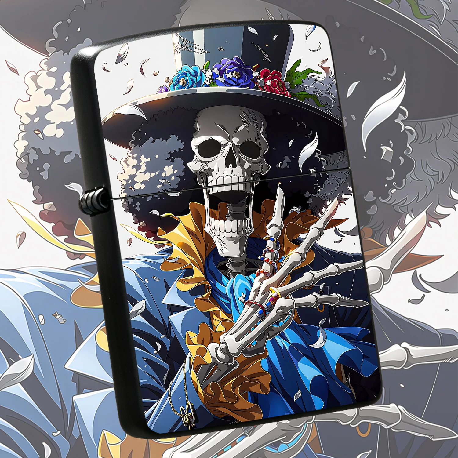 Creative Anime Skeleton Musician Themed Portable Lighter, Trendy Exquisite Decor Ornament, Multi-Scene Practical Daily Supply For Outdoor Travel, Nice Collectible Gift For Anime Fans, High Quality Durable Stylish Accessory, Unique Atmospher