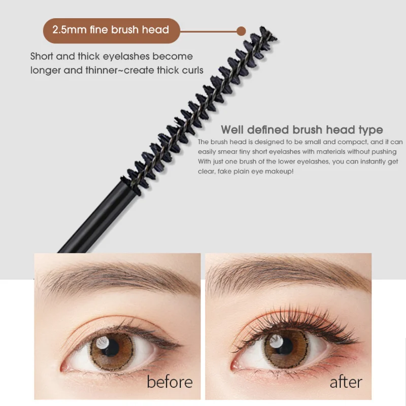 Mascara per ciglia in fibra di seta Trucco Nero Marrone Opaco Impermeabile Allungamento spesso Curling per Estensione ciglia Occhi Cosmetici