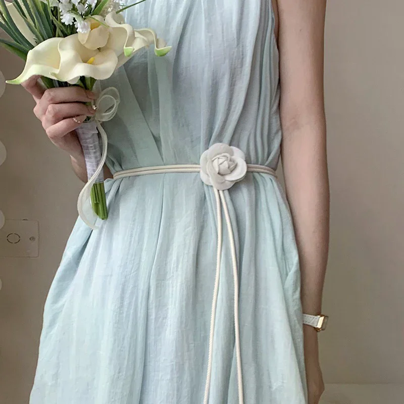 Hot Sale Bohemian Floral Waist Rope For Women White Belt With Small Charming Style Charming Style High-End Dress Waisto