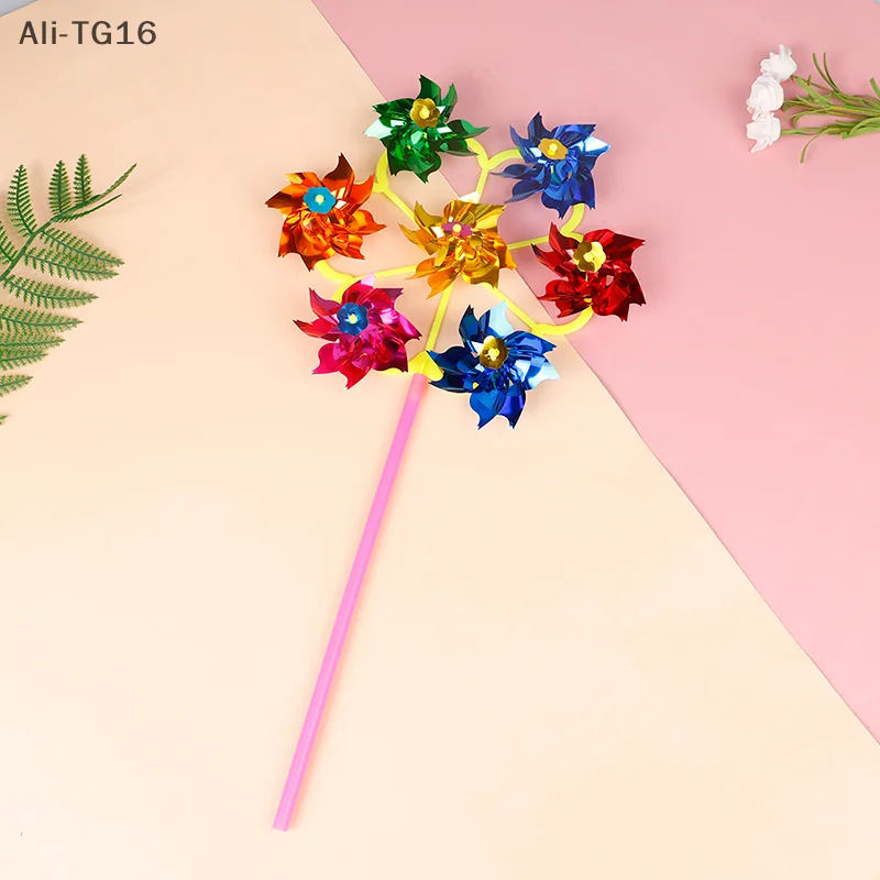 الملونة DIY الترتر طاحونة الرياح سبينر حديقة المنزل ديكورات للباحة لعبة أطفال