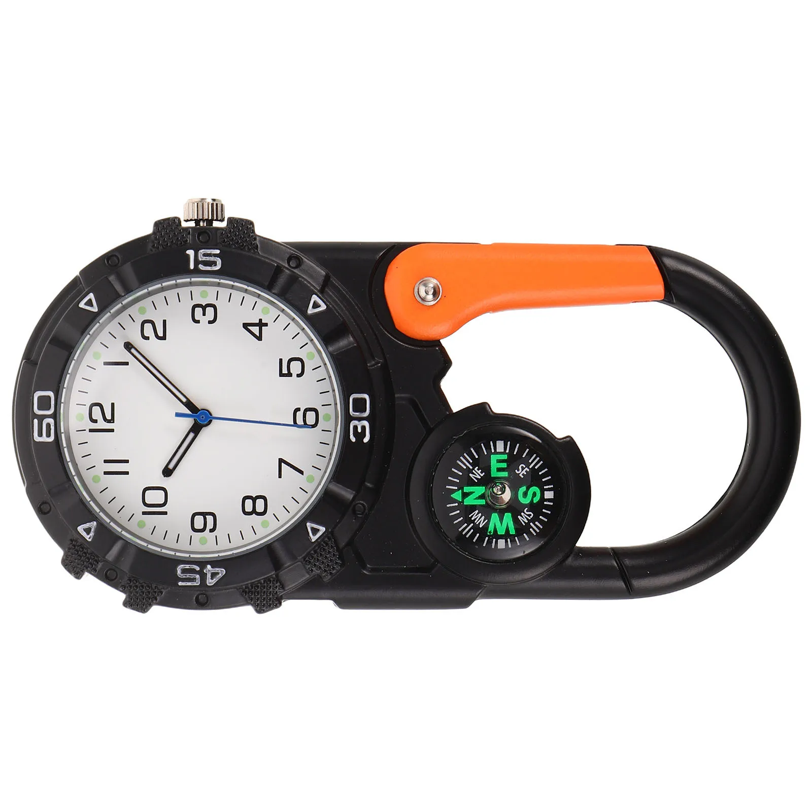 

Outdoor Compass Watch Black Carabiner Clip-On Quartz For Hiking Camping Mountaineering Pocket Compass For Men