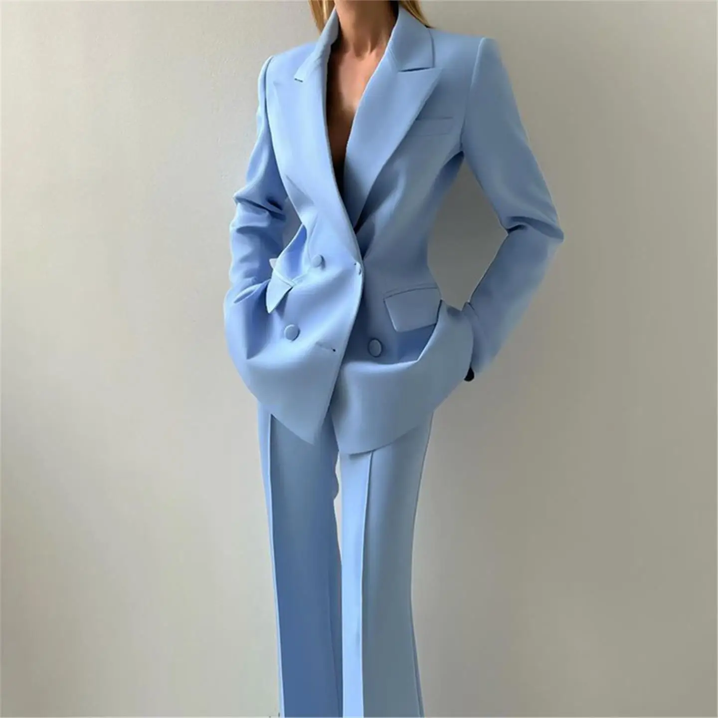 Fashionable Commute Three-Piece Suit Set Elegant Style Jacket Pants Top Quality PVC Material Low Waist Design for Women