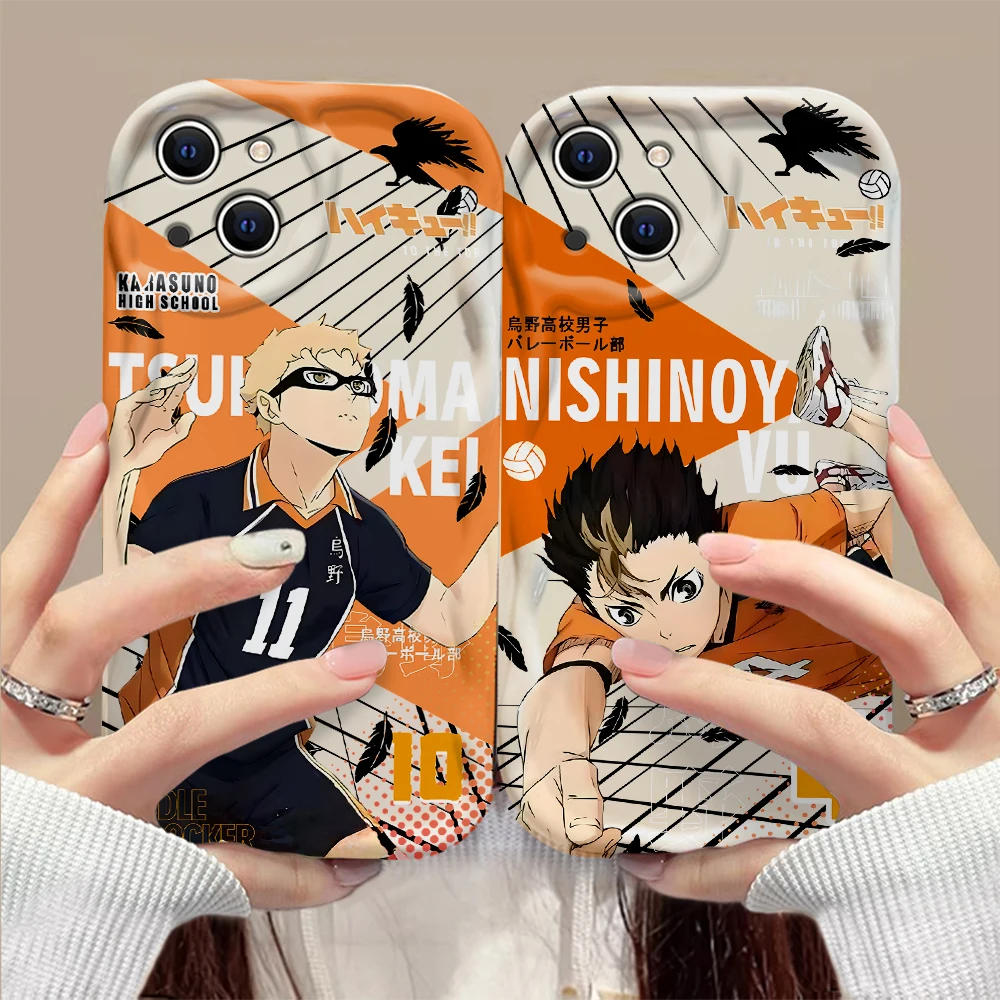 2024 nuovo film Haikyu 3D Wave Phone Case per Samsung Galaxy S24 S23 S21 S20 FE Plus Ultra 4G 5G Cover posteriore in Silicone morbido