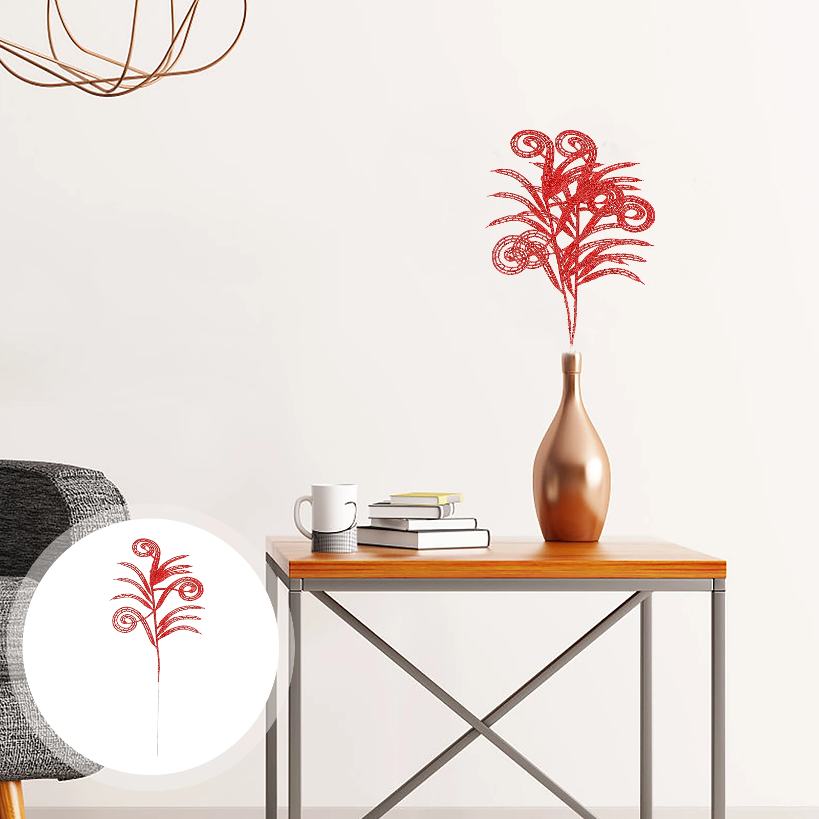 

10pcs Simulation Leaves Christmas Tree Decor Glittered Leaf Reusable Festive Decorative Prop For Xmas Garland Wreath Party