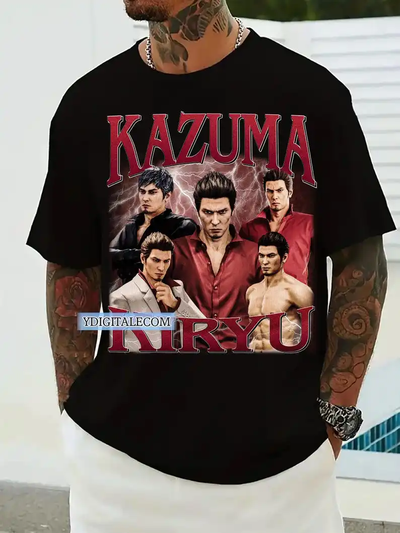Vintage 90s Graphic Style Kazuma Kiryu T-shirt, Kazuma Kiryu Gifts For Man and Women Unisex T-shirt