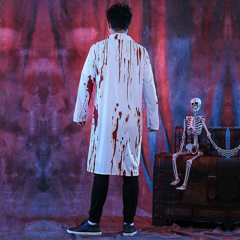 Fsia de Enfermeira de loween, Vestido de Médico Dólico Manchado de Sangue, Traje de Performance de Palco, Vestido T...