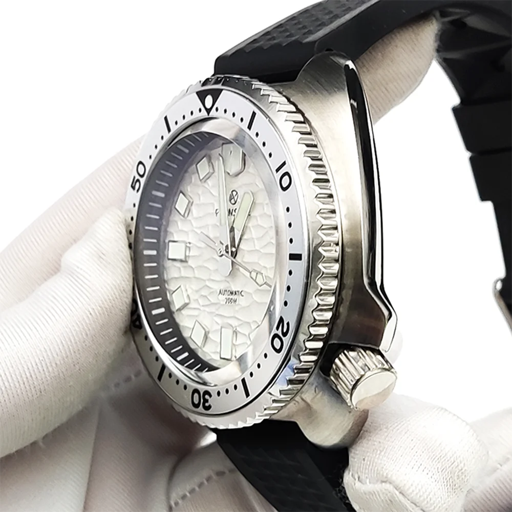 Men's Automatic Mechanical Watch, Water Resistant, Casual, Sport, Stainless Steel Case, Luminous Dial, 44mm, Sapphire Ceramic